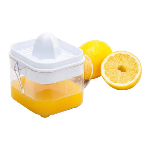Wyciskarka do cytrusów Squeezi, biały
Pojemnik z wyciskarką do pomarańczy oraz wyciskarką do cytryn o całkowitej pojemności 600 ml.
