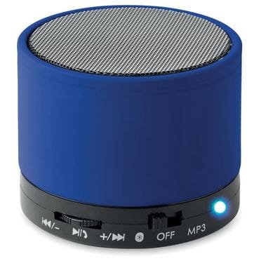 Sound Bass głośnik, głośnik bluetooth Round Bass, niebieski głośnik przenośny, przenośne głosniki z logo, fajne gadżety reklamowe, głośniczek w kolorze niebieskim, granatowe głośniki z logo Warszawa