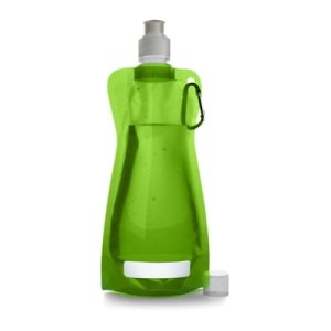 Składana butelka 420 ml z karabińczykiem zielona