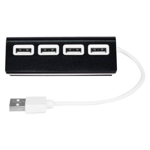 V3447_03_A.jpg Hub USB w kolorze czarnym z 4 portami do ładowania i transferu danych. Warszawa. Gadżety reklamowe w Warszawie.