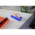Hub USB w kolorze niebieskim z 4 portami do ładowania i transferu danych. Warszawa. Gadżety reklamowe w Warszawie.