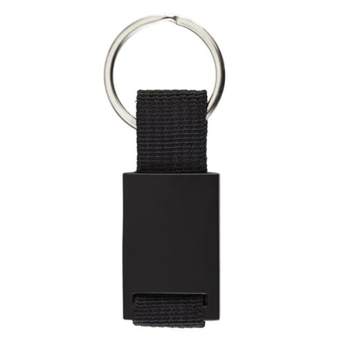 Brelok metalowy Swag, czarny
Elegancki brelok o czarnej matowej powierzchni.

Wykonany z metalu i poliestru. Pakowany w czarne opakowanie upominkowe.

Rozmiar: 60x28x6 mm