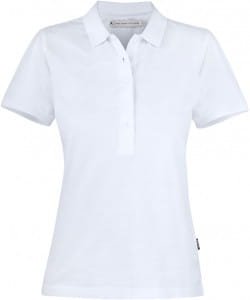 biała koszulka polo elegancka koszulka firmowa wersja damska krój damski