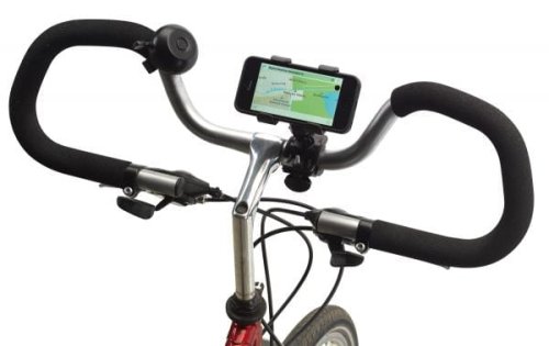 Uchwyt a rower do smartfona DOWN HILL, czarny, uchwyt do telefonu z logo