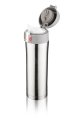 Kubek termiczny LOCK 440 ml srebrny, szczelne kubki termiczne dla firm, kubki termiczne z logo firmy, kubek termiczny z logiem, kubki niekapki, kubek z logo, kubek firmowy srebrny, srebrny kubek z logo