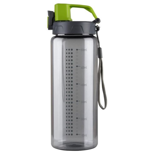 Bidon Feelsgood 600 ml, zielony/szary, szarozielony bidon z logo, szary bidon z nadrukiem
