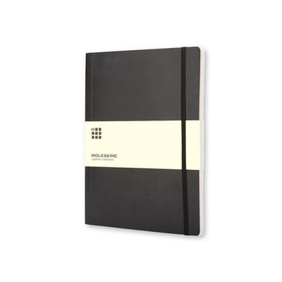 Moleskine notatnik XL, strony w kratkę, miękka okładka czarny , polagift