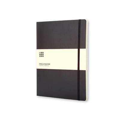 Moleskine notatnik XL, strony w linie, miękka okładka czarny , gadżety z logo